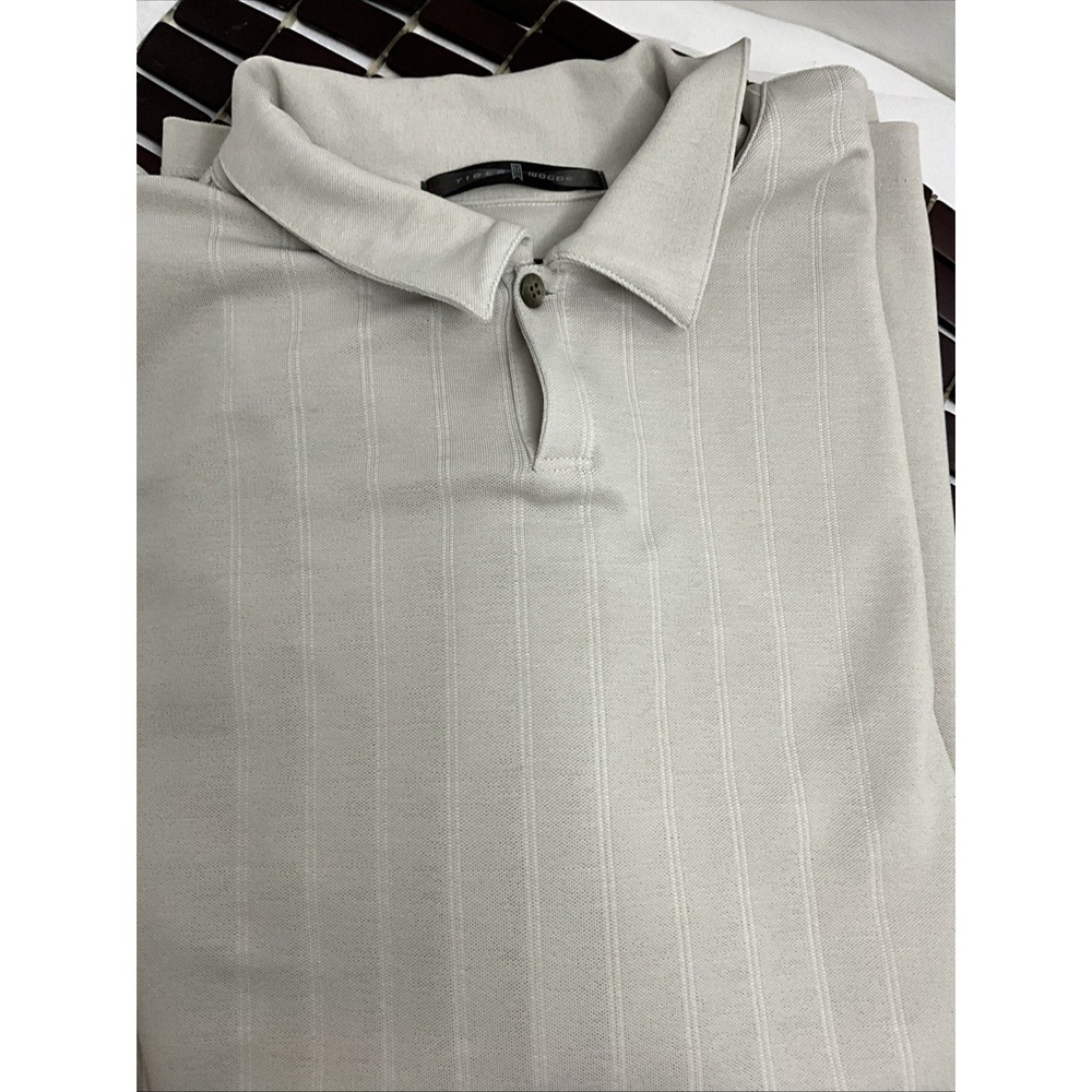 Tiger Woods Collection LS Poly/stretch Button Taupe Pullover Shirt Men's‎ XL